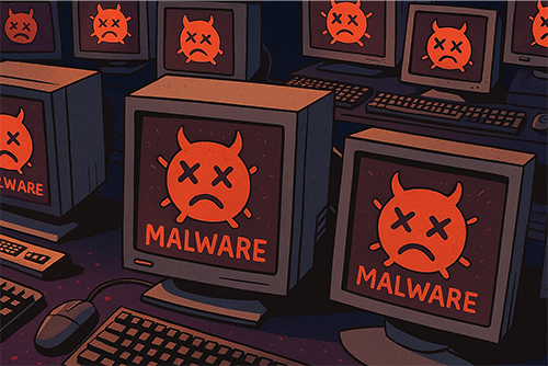 ウイルス・ワームの感染が拡大しているイメージ画像