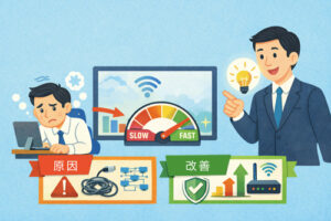 不安定な社内ネットワークの改善方法を解説するイメージ画像