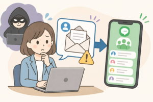 LINEグループへ誘導するビジネスメール詐欺を受信したイメージ画像
